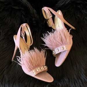 🎉HP🎉 New 8.5 Pink Ivanka Trump Ostrich Feather Shoes